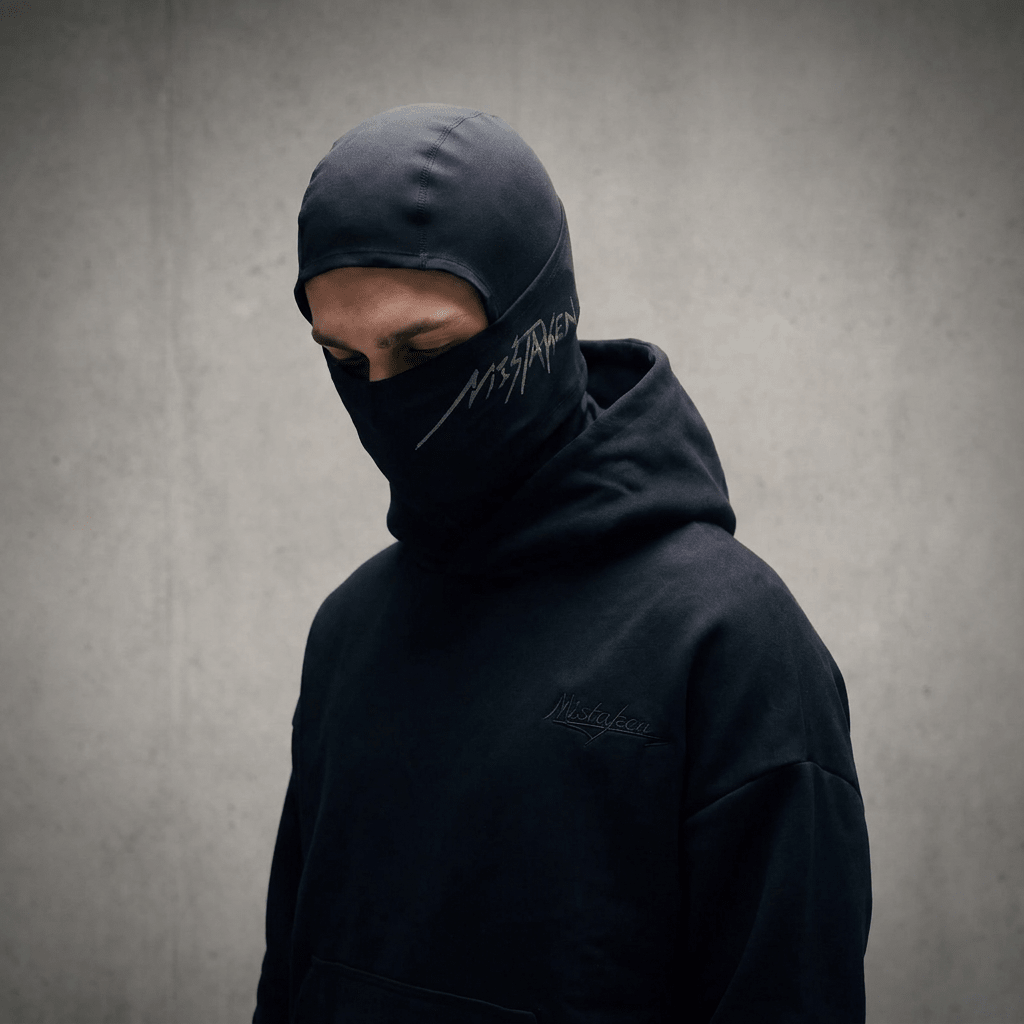 BLACKOUT Balaclava detail - breathable weave and flat seams