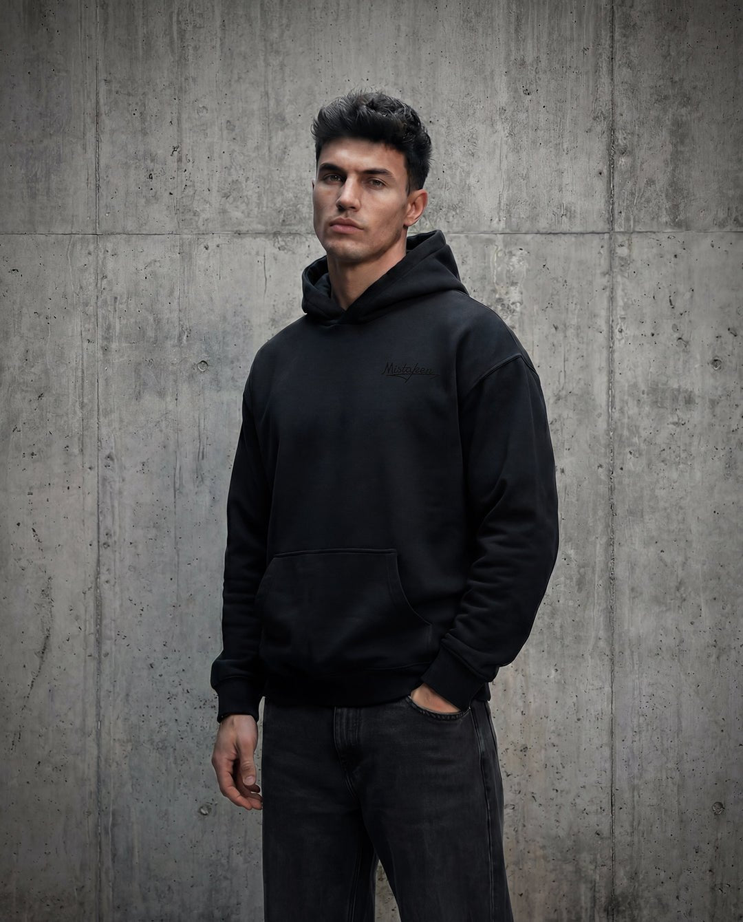 BLACKOUT Hoodie back graphic - tonal Racing Collective print
