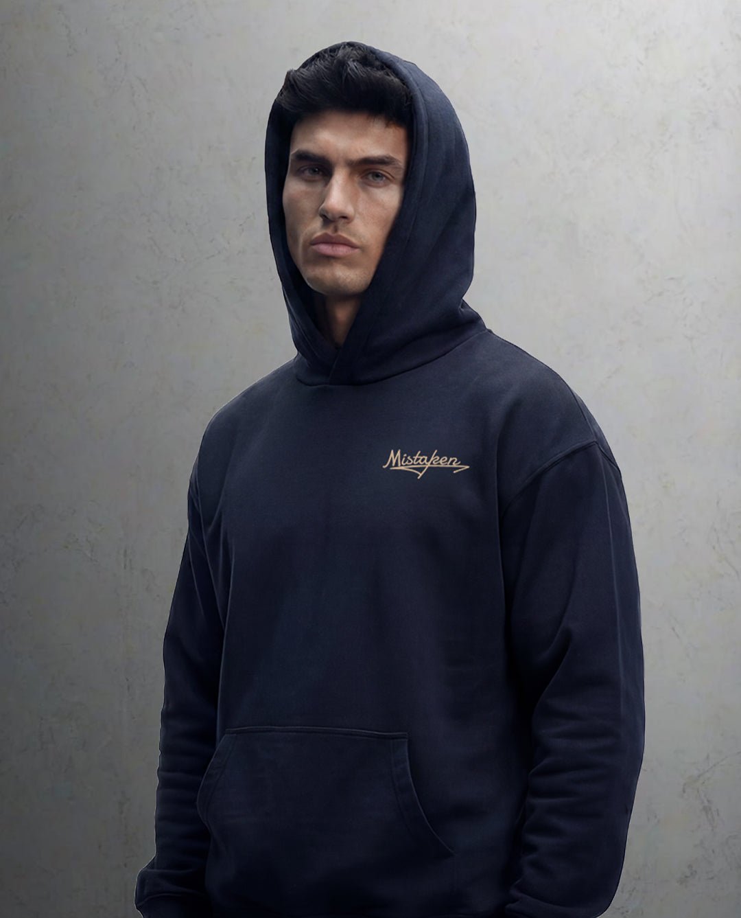 Blue Hoodie - heavyweight 450 GSM navy cotton, oversized fit, from Drop 2