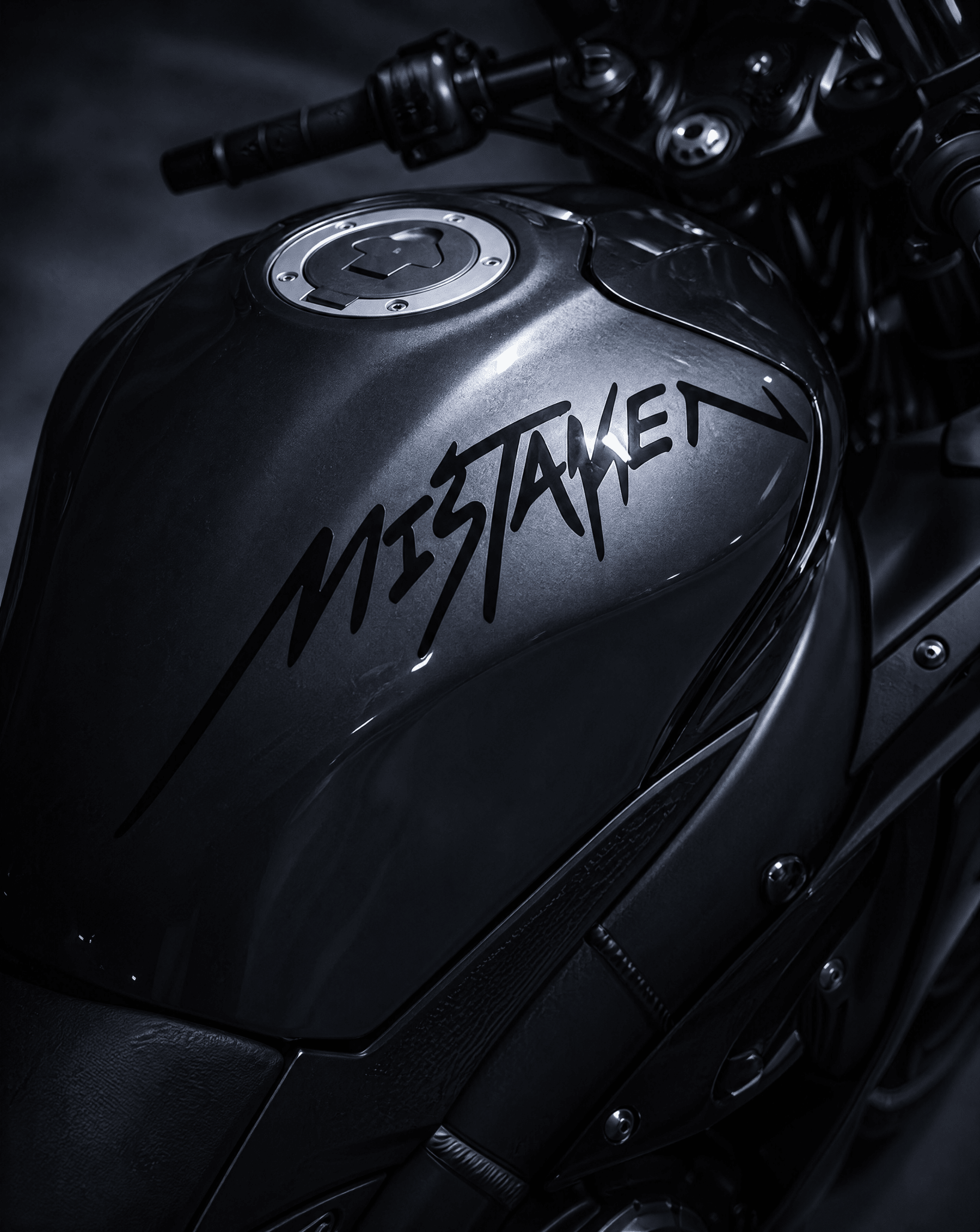 Black Decal Large - die-cut vinyl sticker, helmet and tank scale