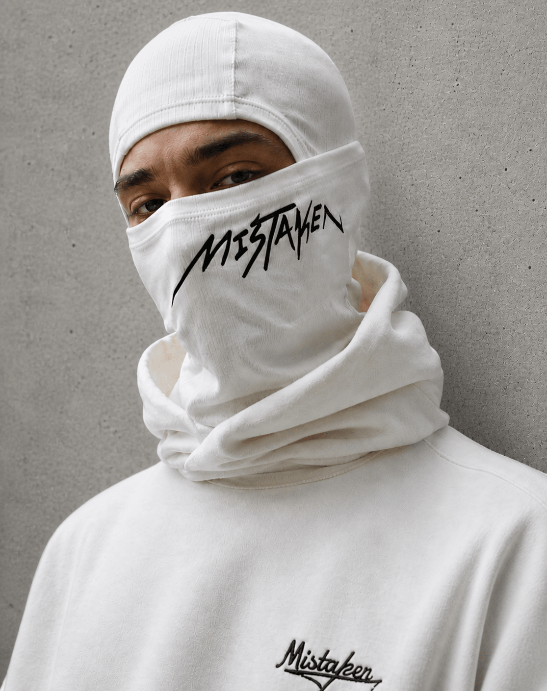 White Balaclava - motorcycle face cover with breathable weave