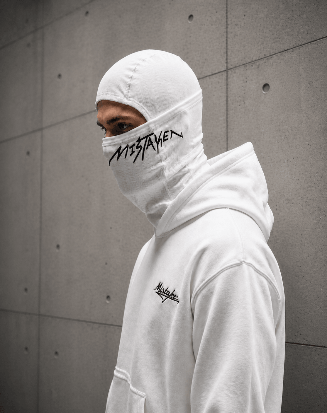 White Balaclava - motorcycle face cover with breathable weave